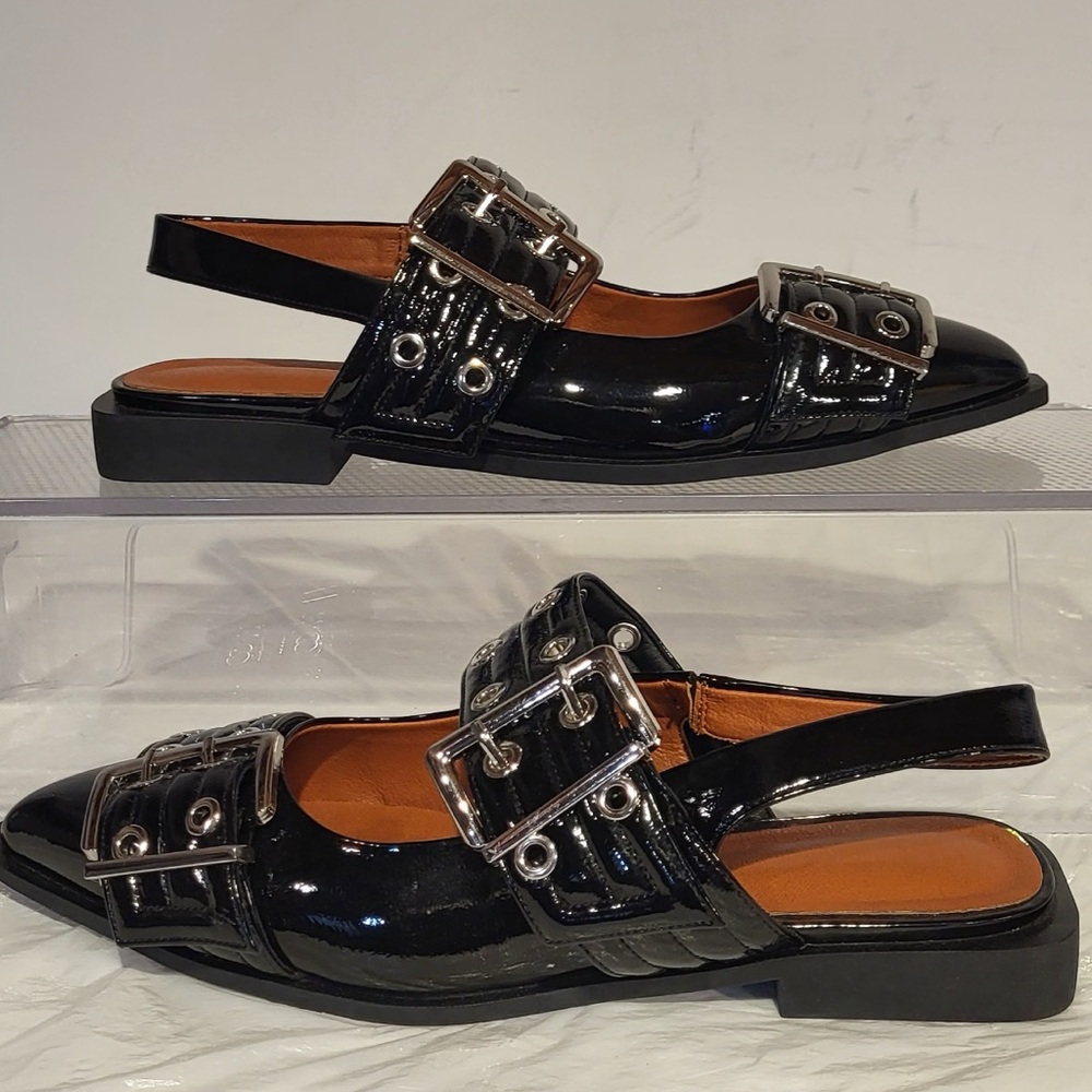 🎇Price Drop..MIX NO. 6 black patent leather sling back flats